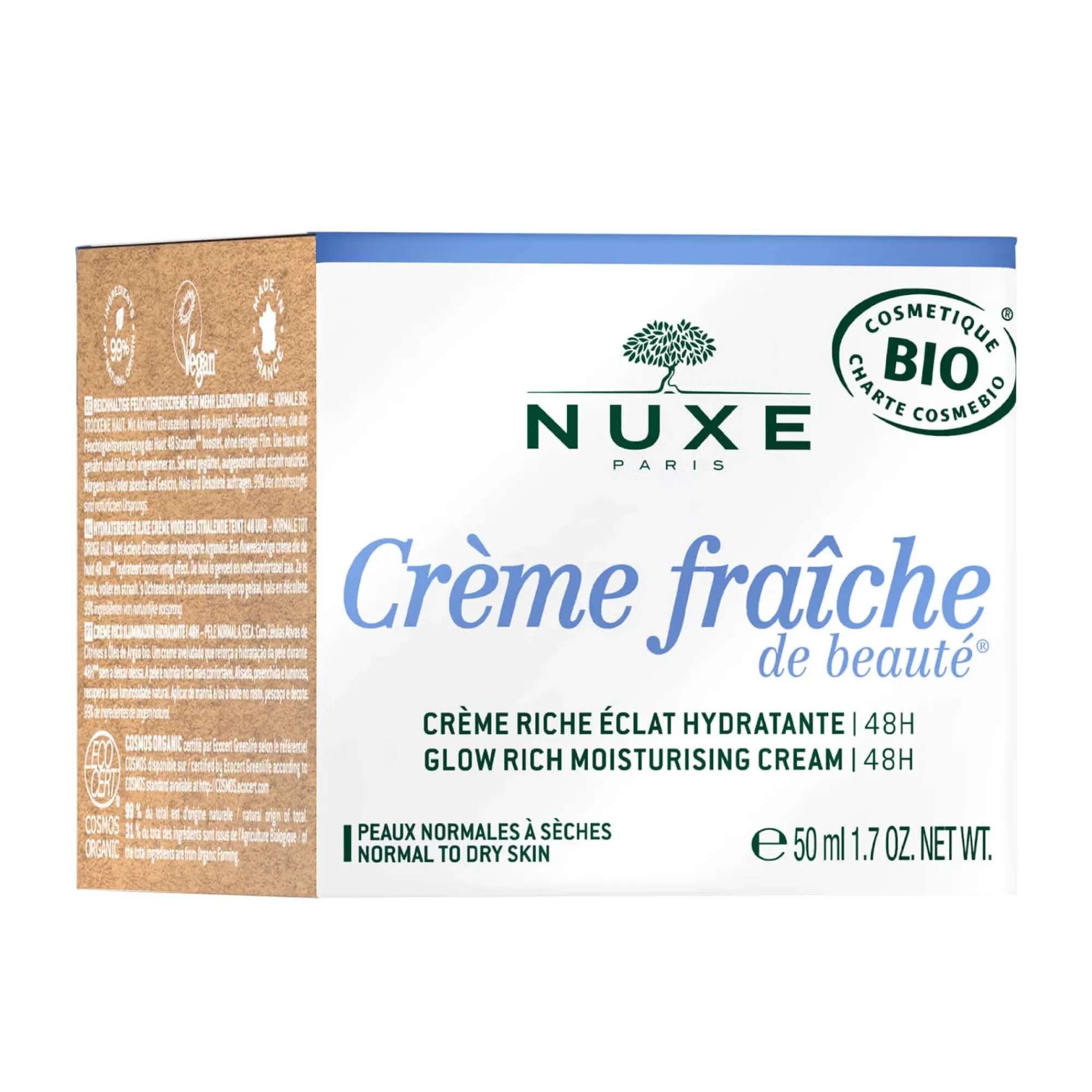 NUXE Crema Da Giorno^Crema ricca idratante luminosità | 48H, Certificata Bio